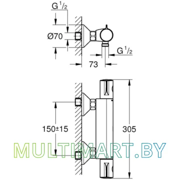 Смеситель Grohe Grohtherm 800 (34558000) картинка 3